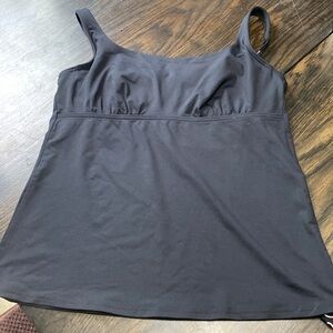 Lands End Black Underwire Tankini Top-size 8